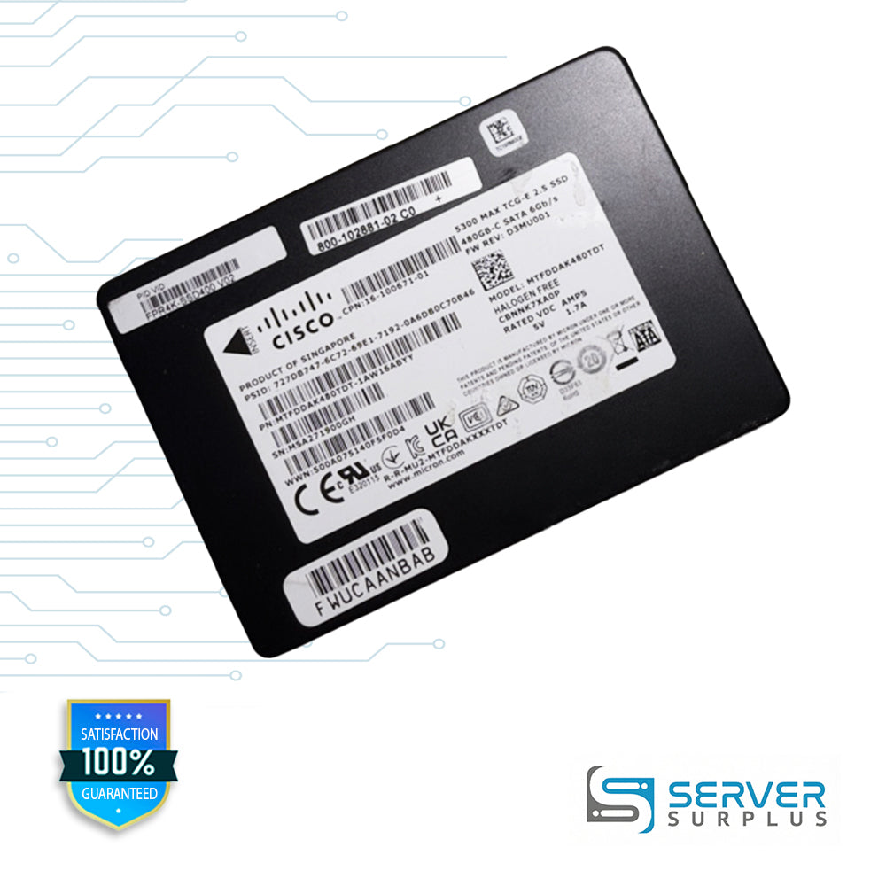 Cisco Micron 5300 MAX 480GB SATA III 6Gb/s 2.5-Inch Enterprise SSD (FPR4K-SSD400)