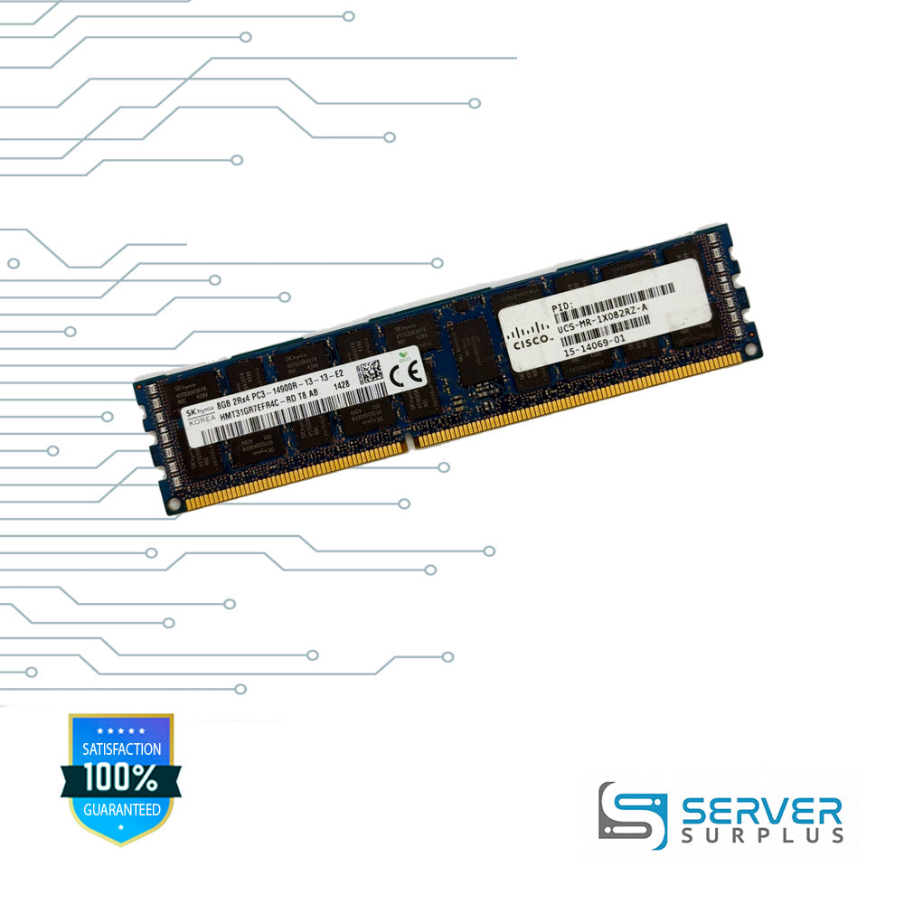 Cisco 8GB DDR3-1866 PC3-14900 2Rx4 ECC Registered 240-Pin RDIMM Server Memory | UCS-MR-1X082RZ-A | HMT31GR7EFR4C-RD | 15-14069-01