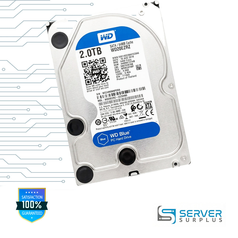 WD Blue 2.0TB SATA 5.4K 3.5 in Enterprise HDD | WD20EZRZ