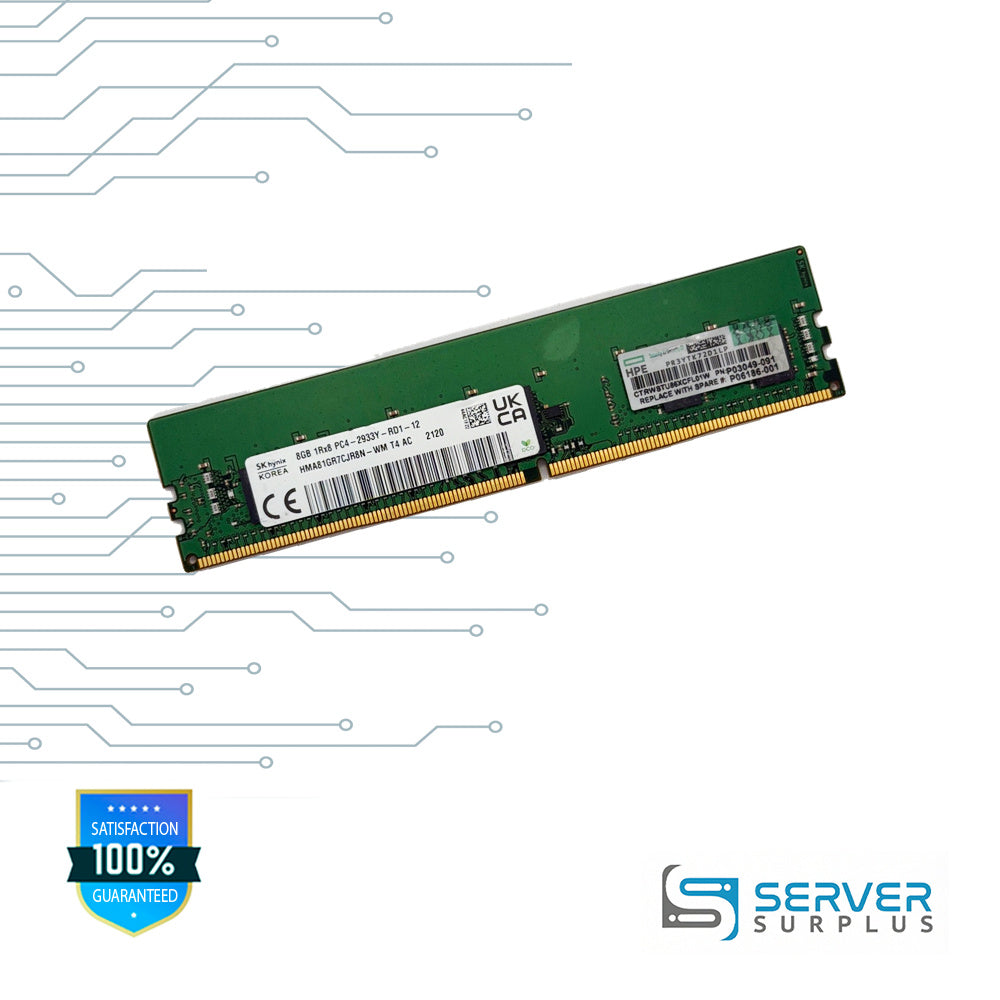 HPE 8GB DDR4-2933 PC4-23400 1Rx8 ECC Registered 288-Pin RDIMM Server Memory | P03049-091 | HMA81GR7CJR8N-WM