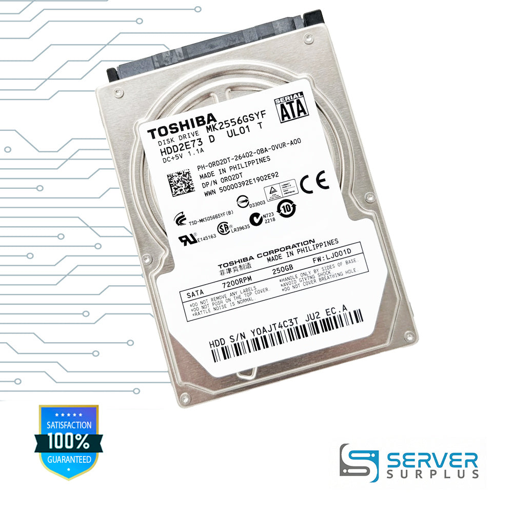 Dell 250GB SATA 7.2K 2.5 in Enterprise HDD | 0RD2DT | MK2556GSYF | RD2DT