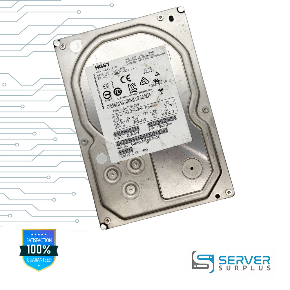 HGST HUS724030ALS640 3TB SAS 7.2K 3.5 in Enterprise HDD | 0B26910