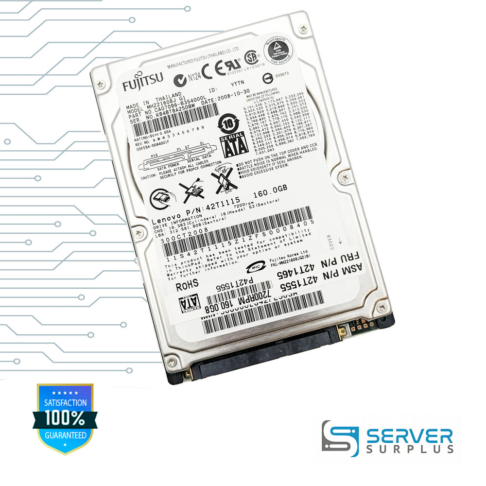 Lenovo MHZ2160BJ G1 160GB SATA 7.2K 2.5 in Enterprise HDD | 42T1115 | CA07096-B354000L