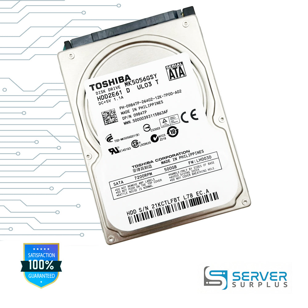 Dell MK5056GSY 500GB SATA 7.2K 2.5 in Enterprise HDD | 0984TP | HDD2E61 | 984TP
