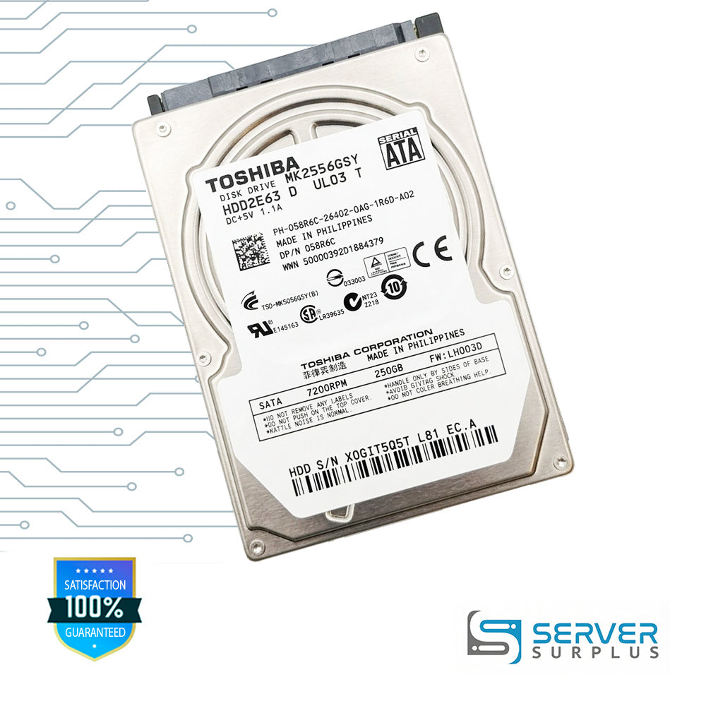 Dell 250GB SATA 7.2K 2.5 in Enterprise HDD | 058R6C | MK2556GSY | 58R6C