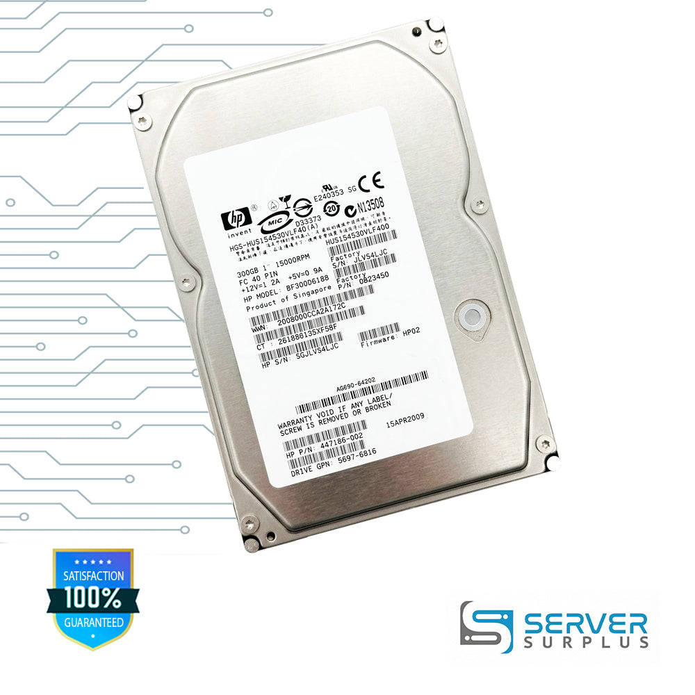 HP 300GB FC 15000 RPM 3.5 in Enterprise HDD | 447186-002 | HUS154530VLF400 | BF300D6188 | 5697-6816 | AG690-64202