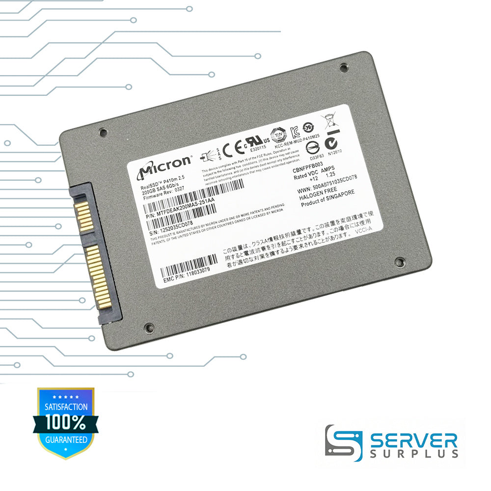 EMC RealSSD P410m 200GB SAS 6Gb/s 2.5 in Enterprise SSD | 118033079 | MTFDEAK200MAS-2S1AA