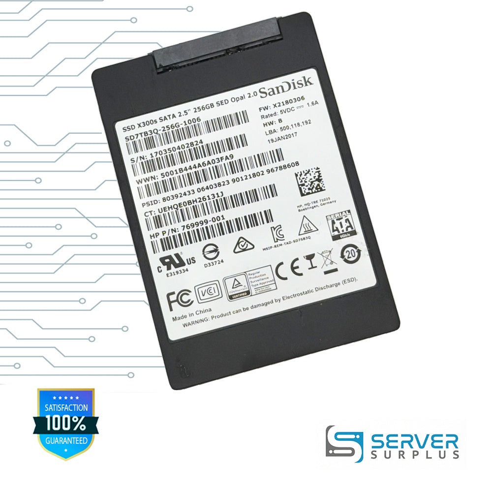 HP X300s 256GB SATA 6Gb/s 2.5 in Enterprise SSD | 769999-001 | SD7TB3Q-256G-1006