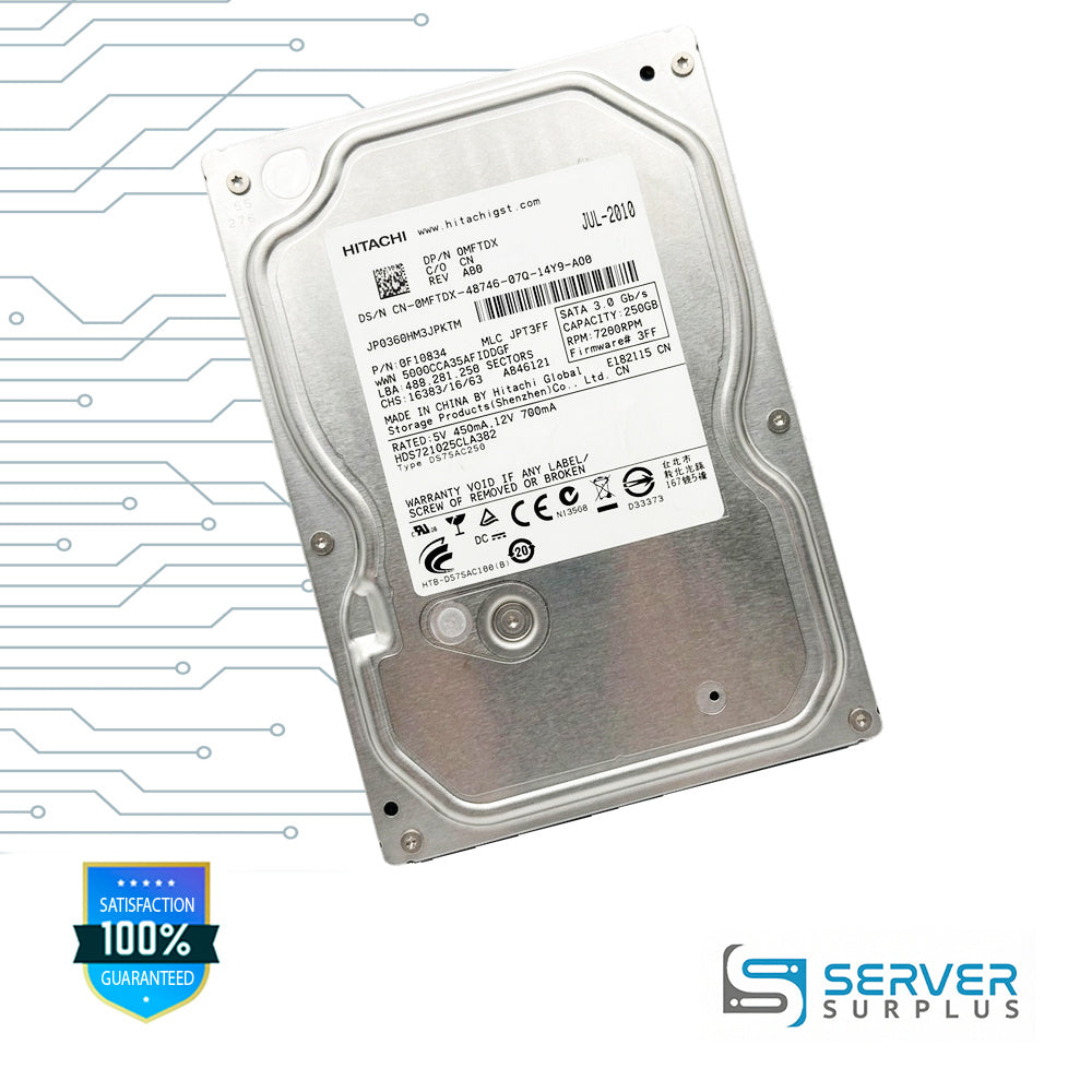 Hitachi Deskstar 7K1000.C 250GB SATA 3.0 Gb/s 3.5 in Enterprise HDD | 0F10834