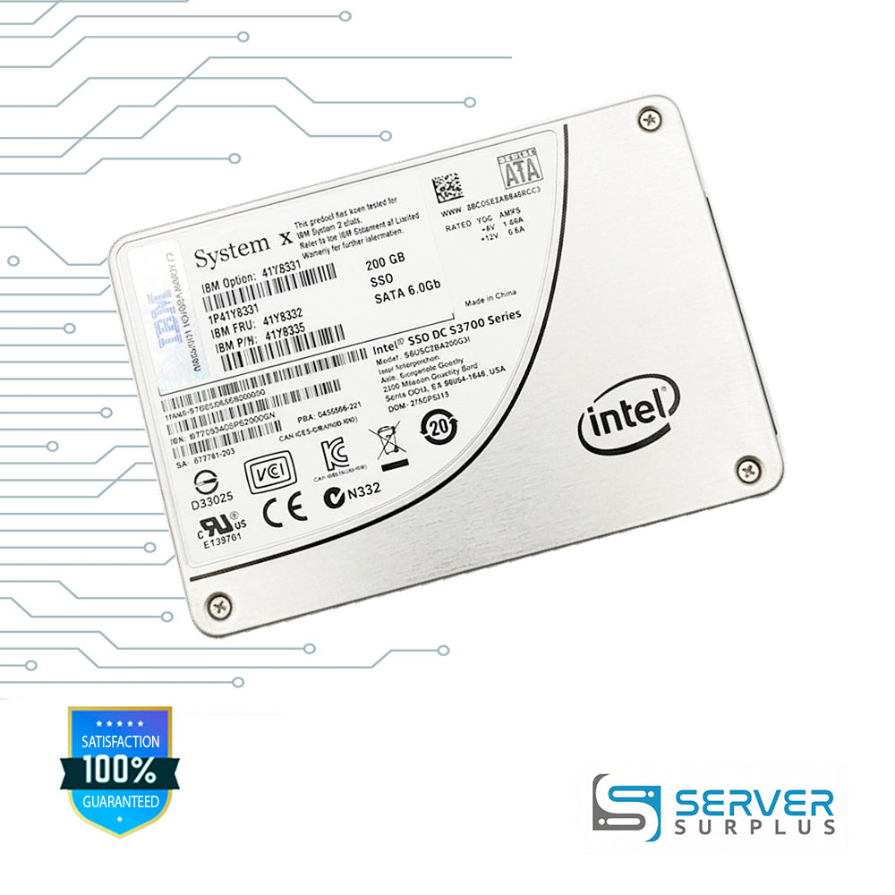 IBM SSD DC S3700 Series 200GB SATA 6Gb/s 2.5 in Enterprise SSD | 41Y8332 | SSDSC2BA200G3 | 41Y8331 | 41Y8335