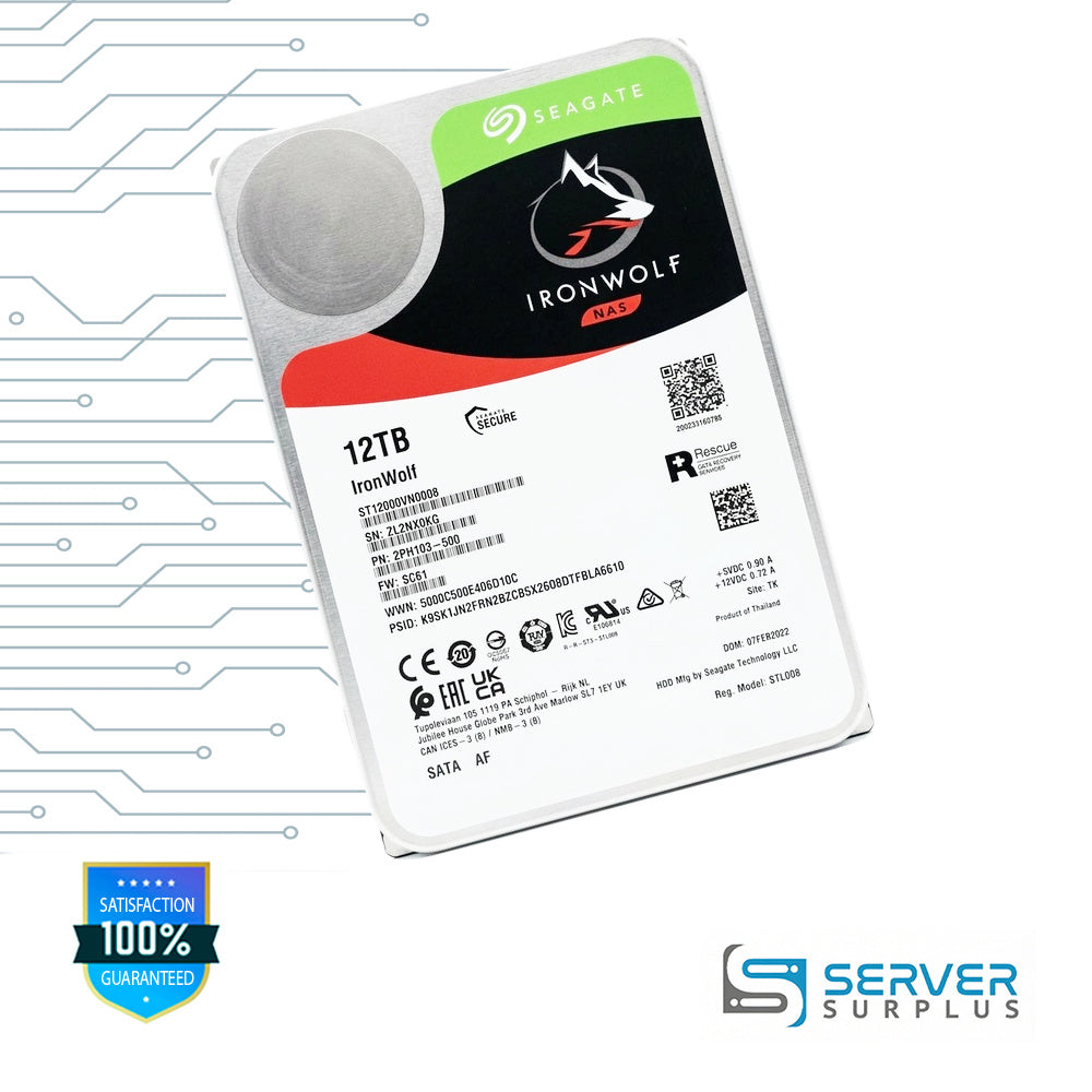 Seagate IronWolf 12TB SATA 3.5 in Enterprise HDD | ST12000VN0008
