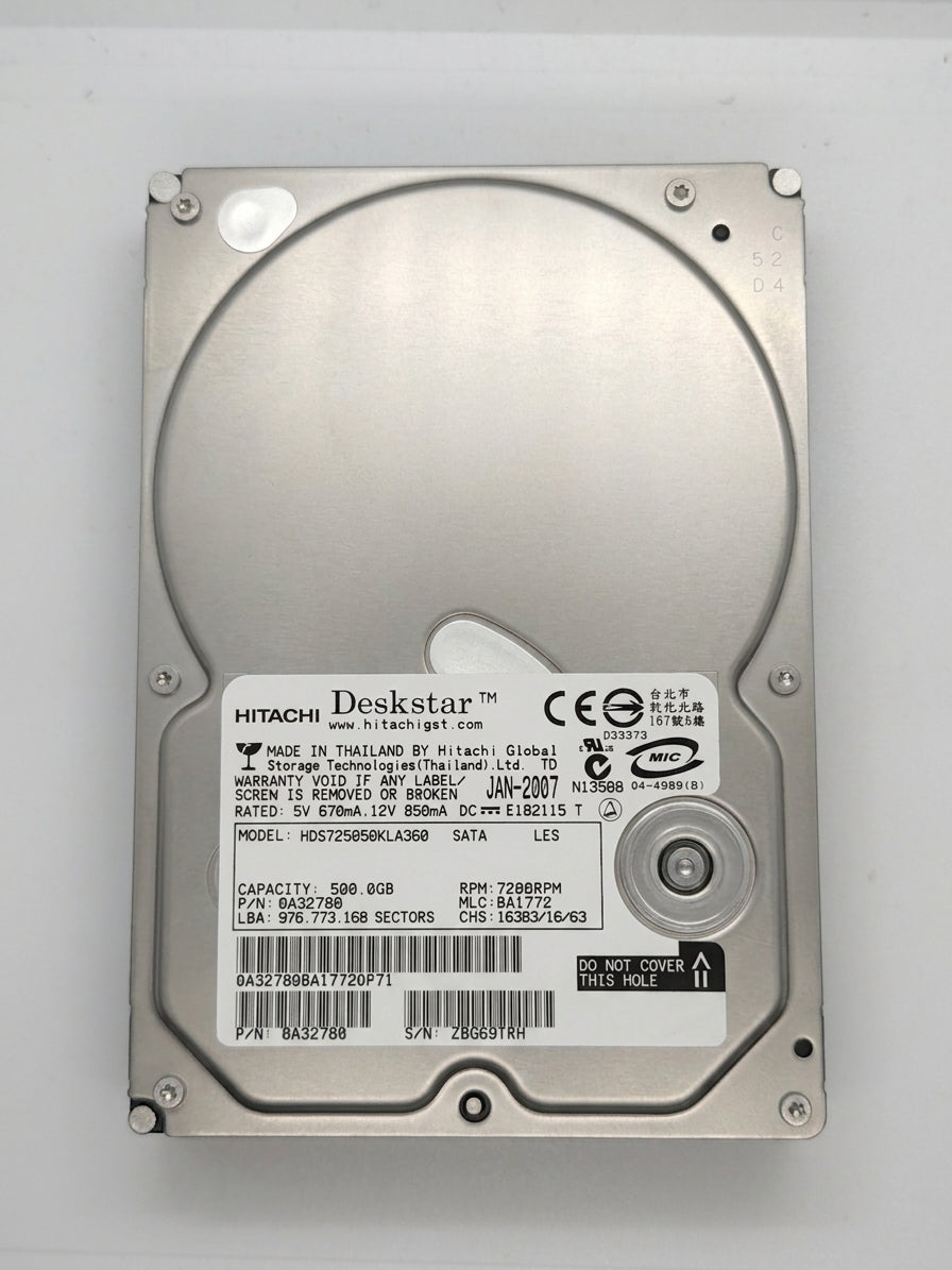 Hitachi HDS725050KLA360 500GB SATA 3.5-Inch Enterprise HDD | 0A32780