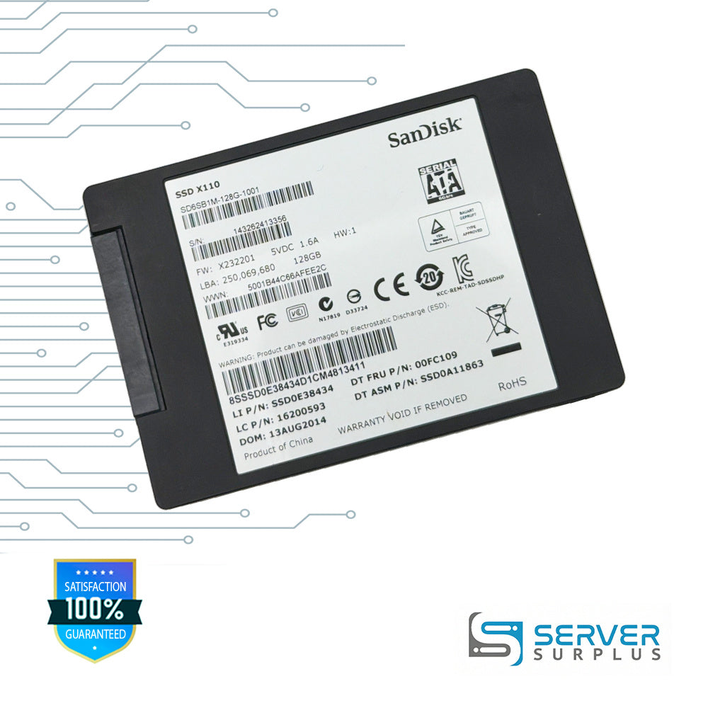 Lenovo X110 128GB SATA 6Gb/s 2.5 in Enterprise SSD | 00FC109 | SD6SB1M-128G-1001 | SSD0A11863