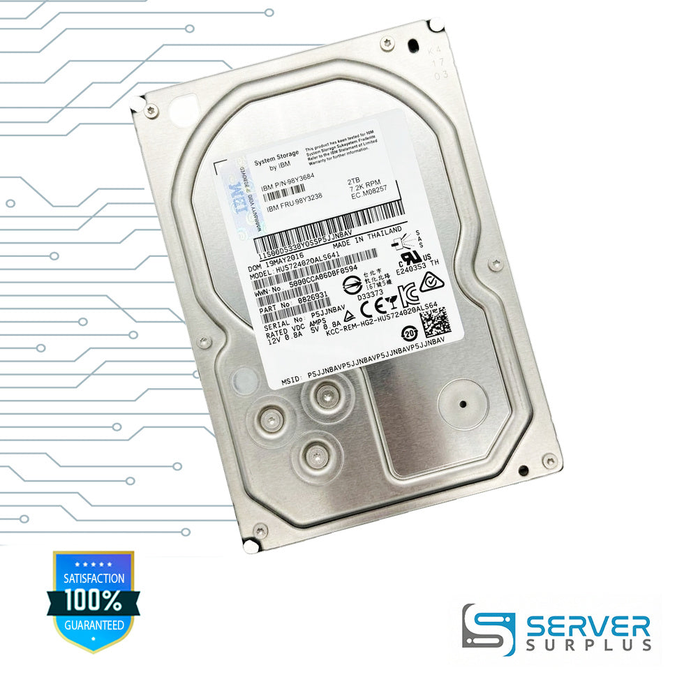 IBM HUS724020ALS641 2TB SAS 7.2K 3.5 in Enterprise HDD | 98Y3238 | 0B26931 | 98Y3684