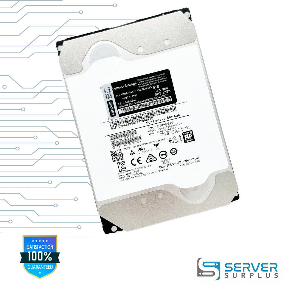 Lenovo HUH721008AL5204 8TB SAS 7.2K 512e 3.5 in Enterprise HDD | 01PG648 | 0F27585 | 4XB7A14125 | 4XB7A14165 | 4XB7A14166