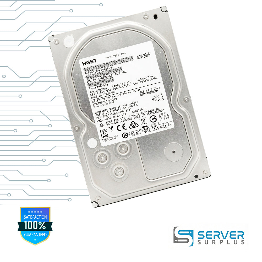 EMC Ultrastar 7K6000 4TB SAS 12Gb/s 3.5 in Enterprise HDD | 118000196 | 0F27001