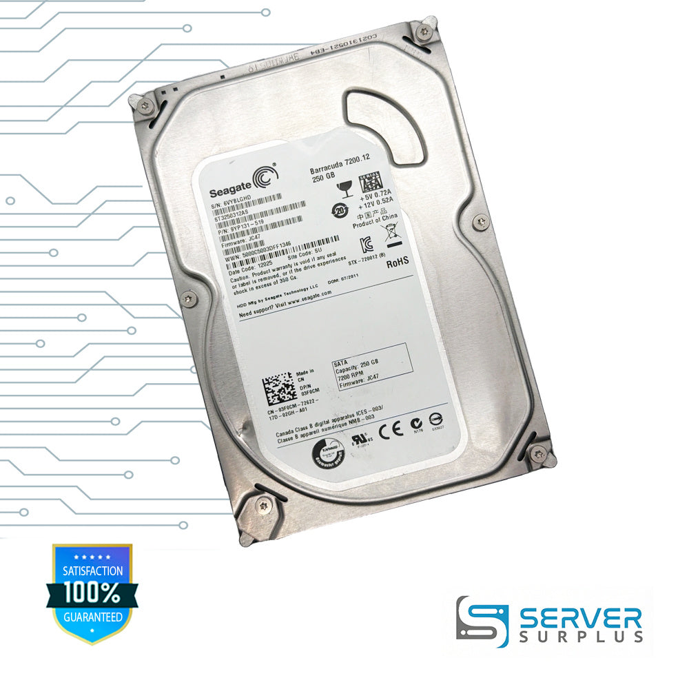 Dell Barracuda 7200.12 250GB SATA 3.5-Inch Enterprise HDD | 03F0CM | ST3250312AS