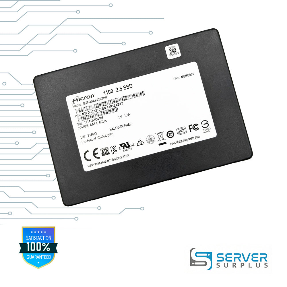 Micron 1100 2048GB SATA 6Gb/s 2.5 in Enterprise SSD | MTFDDAK2T0TBN-1AR1ZABYY