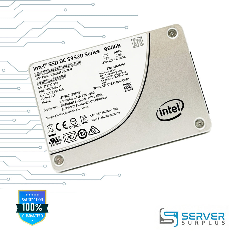 Intel DC S3520 Series 960GB SATA 6Gb/s 2.5 in Enterprise SSD | SSDSC2BB960G7