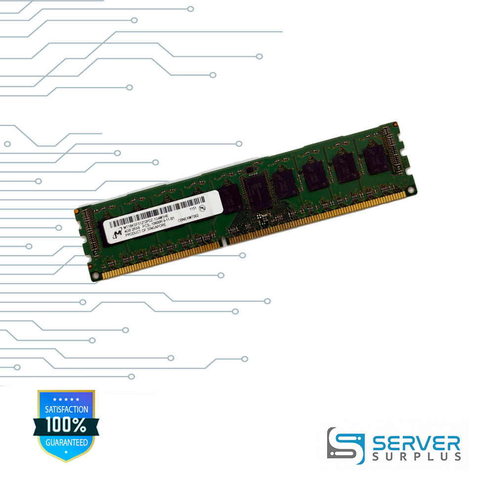 Micron 4GB DDR3L-1333 PC3L-10600 2Rx8 ECC Registered 240-Pin RDIMM Server Memory | MT18KSF51272PDZ-1G4M1HE