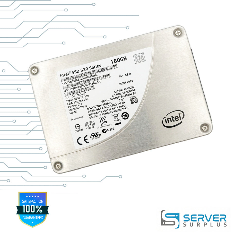 Lenovo SSD 520 Series 180GB SATA 6Gb/s 2.5 in Enterprise SSD | 45N8280 | SSDSC2BW180A3L