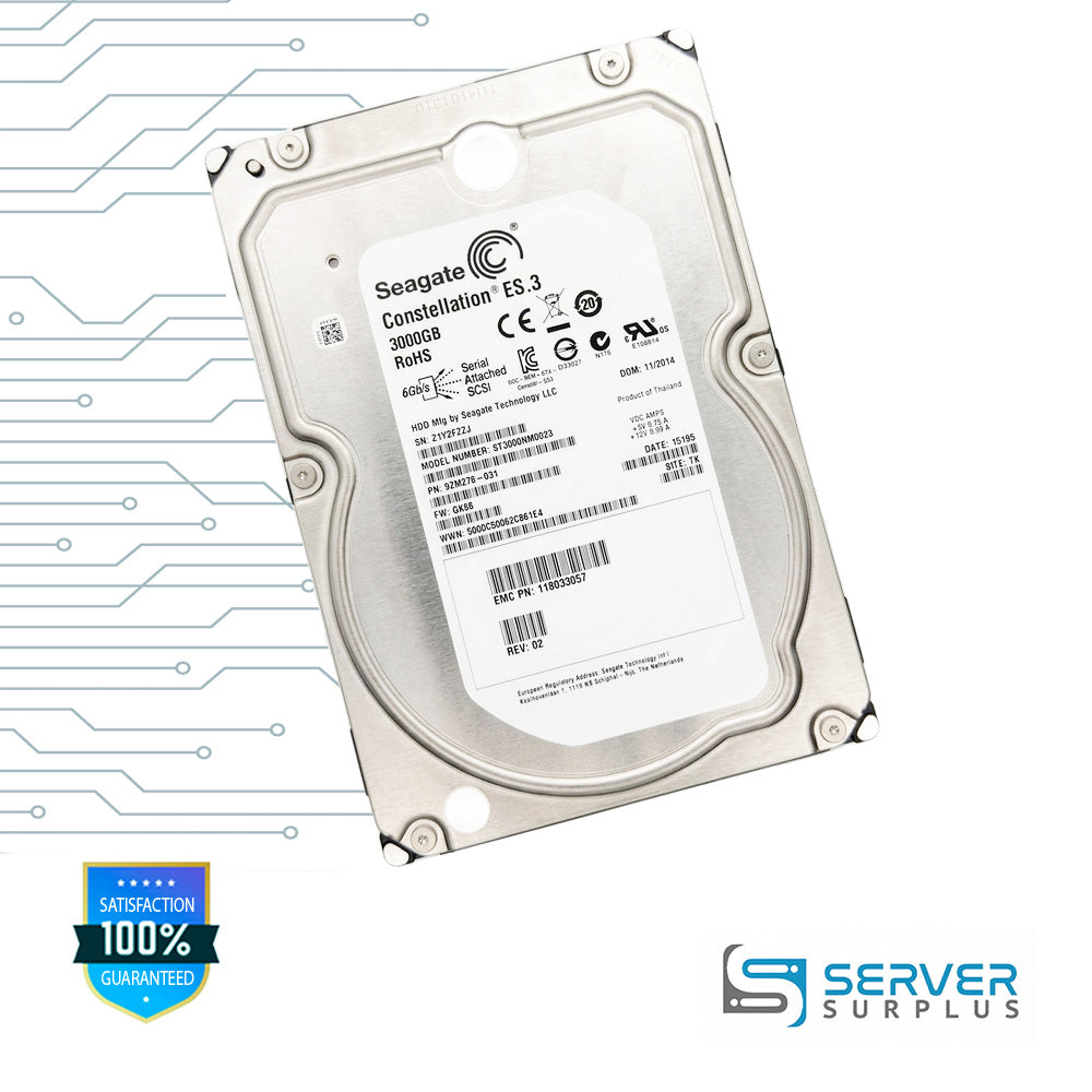 Seagate Constellation ES.3 3TB SAS 6Gb/s 6Gb/s 3.5 in Enterprise HDD | ST3000NM0023