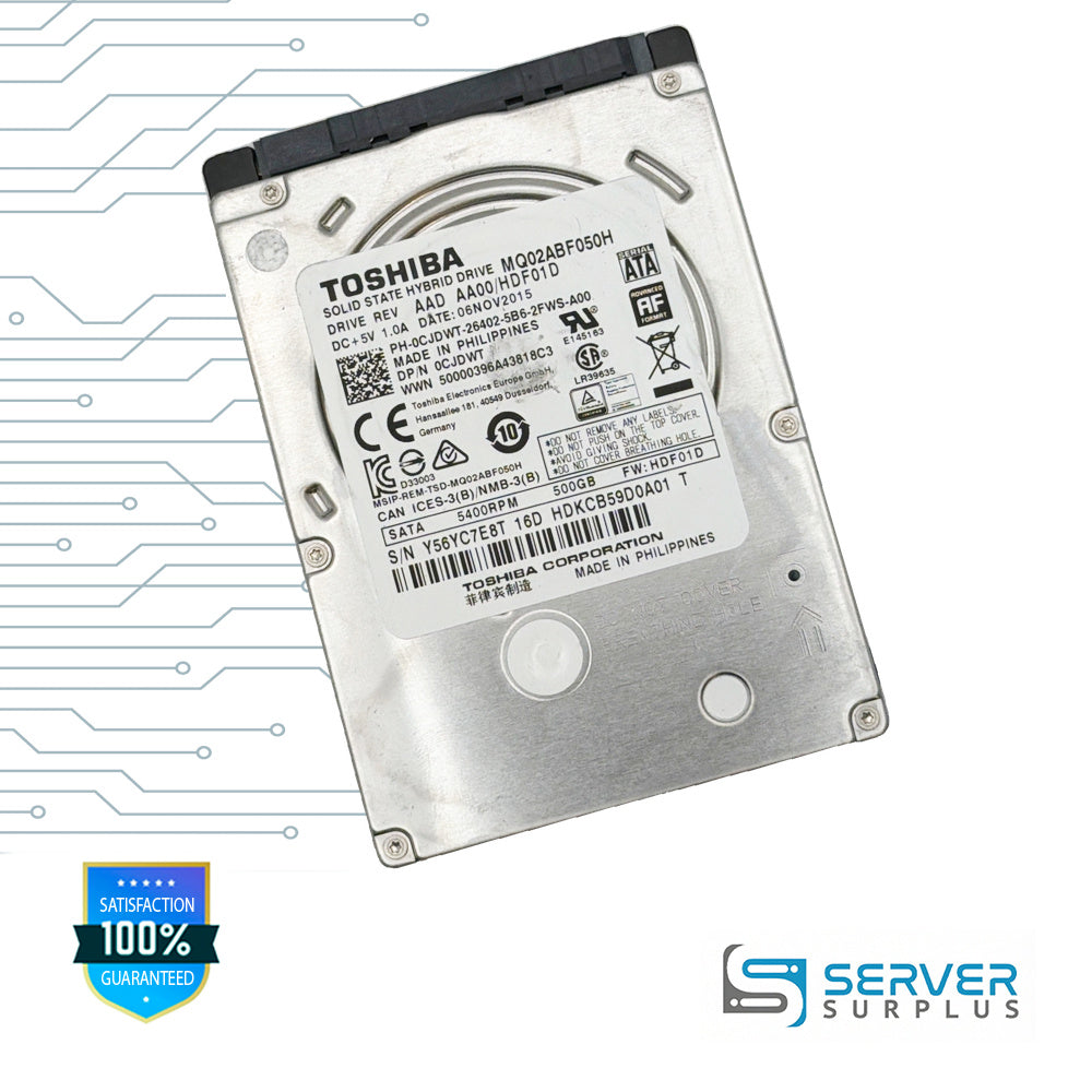 Dell 500GB SATA 5.4K 2.5 in Enterprise HDD | 0CJDWT | MQ02ABF050H | CJDWT