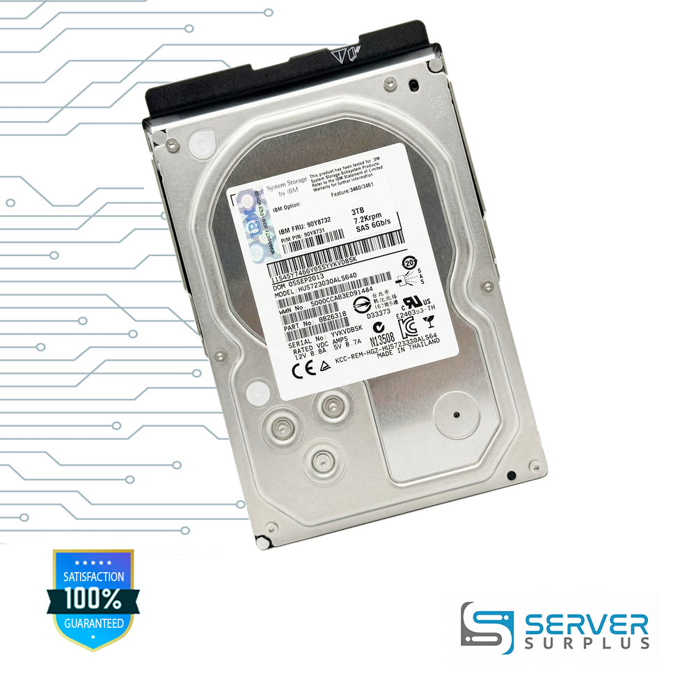 IBM HUS723030ALS640 3TB SAS 6Gb/s 3.5 in Enterprise HDD | 90Y8732 | 0B26318 | 3460/3461 | 90Y8731