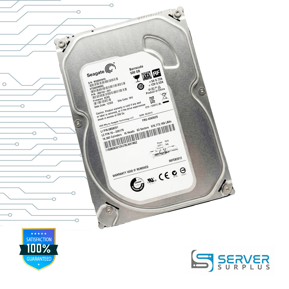 Lenovo Barracuda 500GB 3.5-Inch Enterprise HDD | 45K0629 | ST500DM002