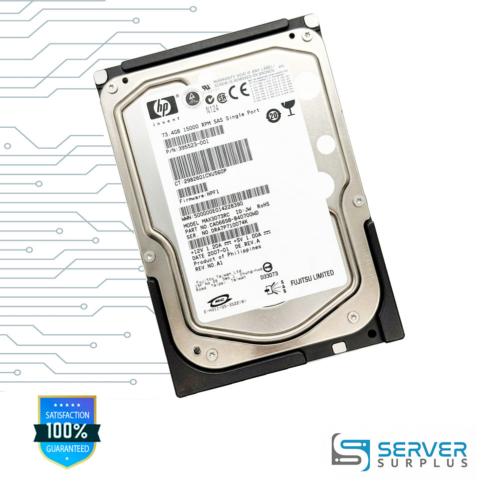 HP MAX3073RC 73.4GB SAS 15K 3.5 in Enterprise HDD | 395523-001 | CA06698-B4070WD