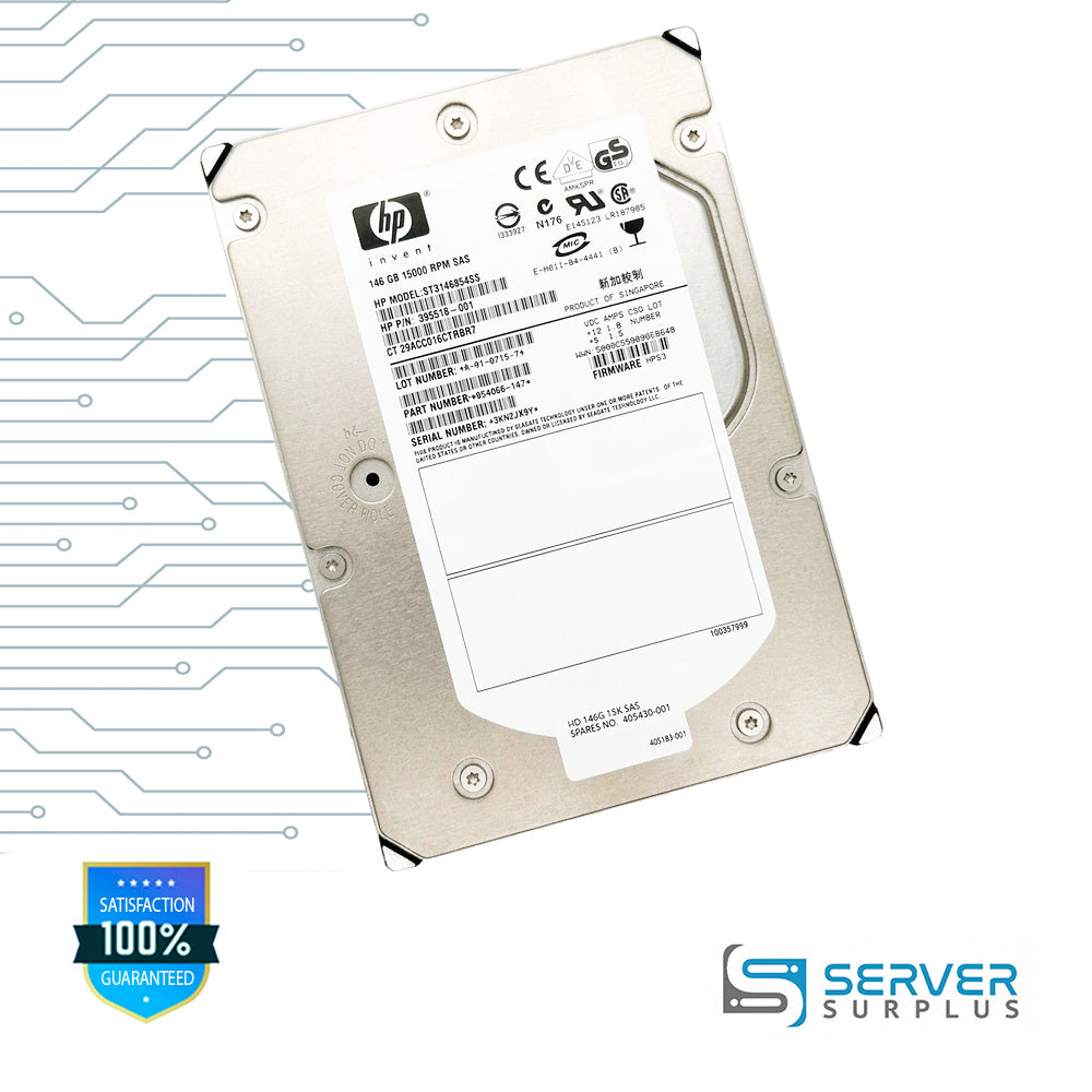 HP 146GB SAS 15000 RPM 3.5 in Enterprise HDD | 395518-001 | ST3146854SS | 405430-001