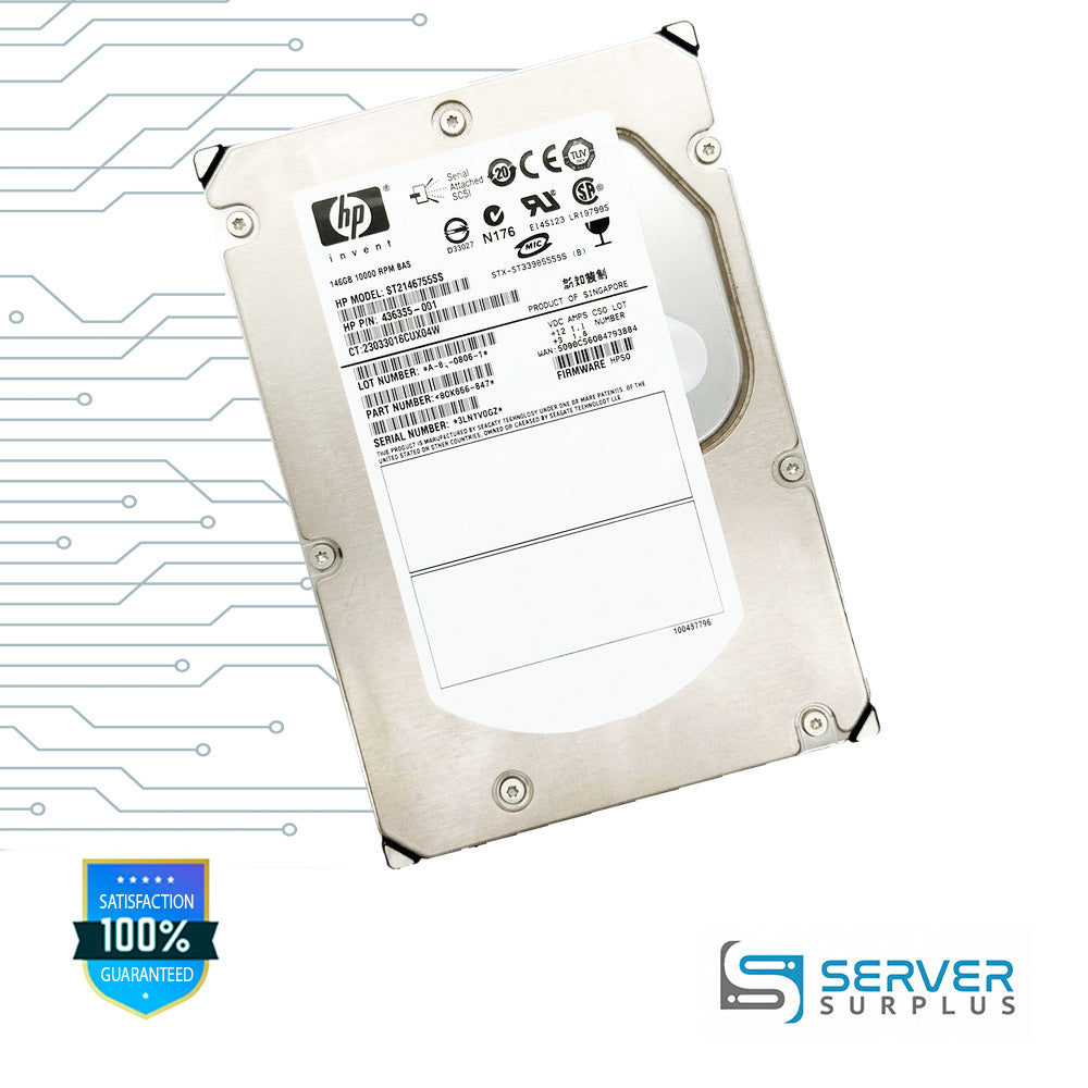 HP 146GB SAS 10000 RPM 3.5 in Enterprise HDD | 436935-001 | ST3146755SS | 405271-001