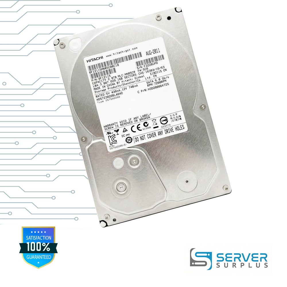 Hitachi HDS723020BLA642 2.0TB SATA 6Gb/s 3.5 in Enterprise HDD | 0F12115