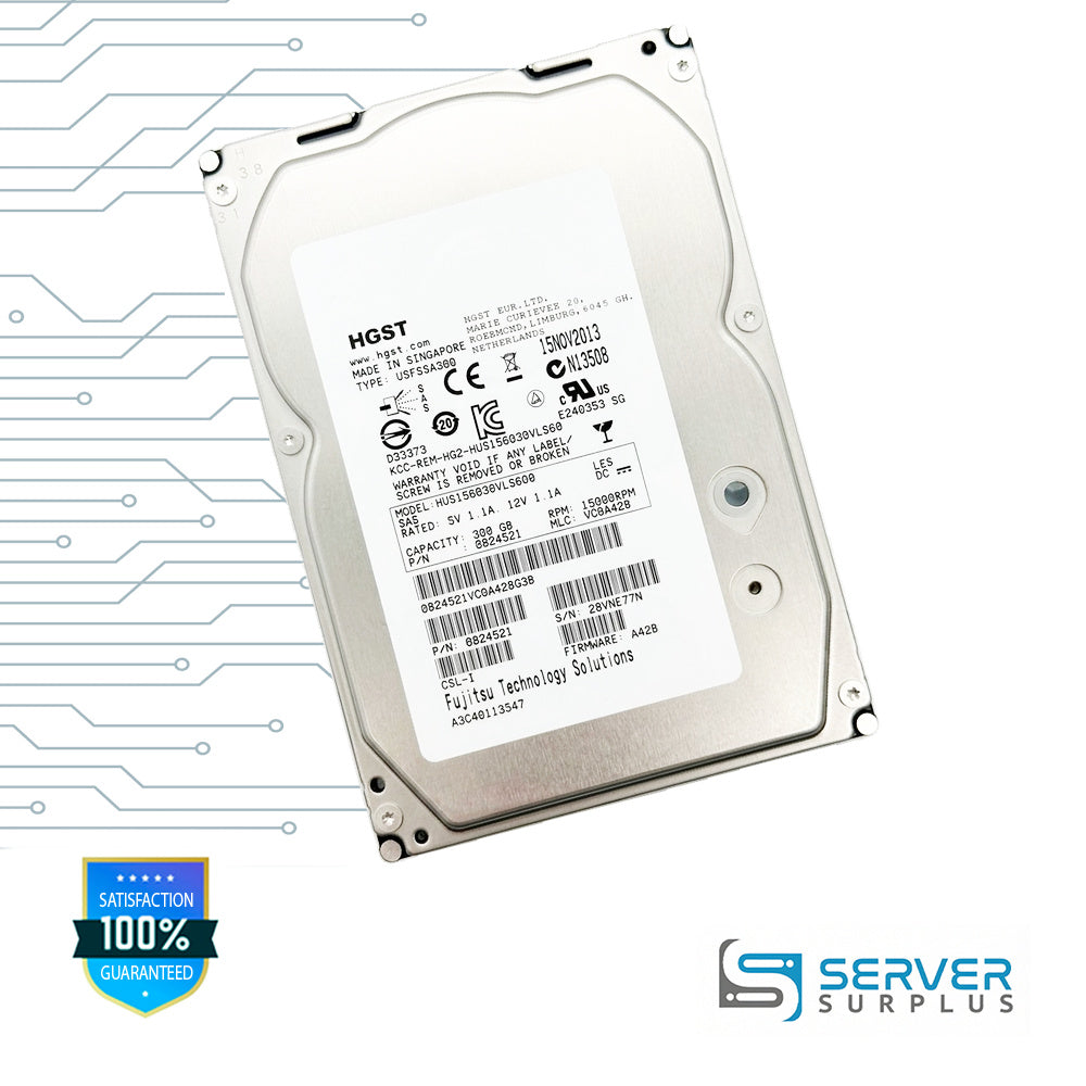 HGST HUS156030VLS600 300GB SAS 15000RPM 3.5 in Enterprise HDD | 0B24521 | A3C40113547