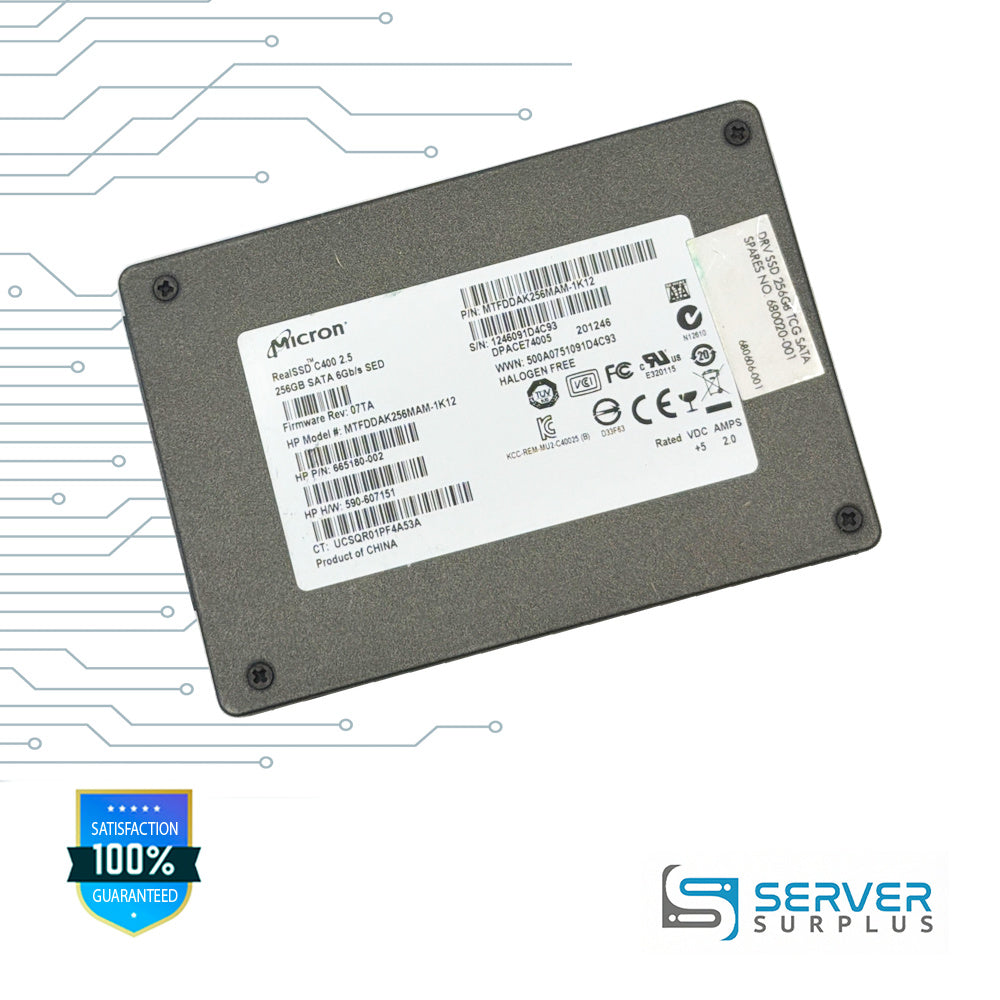 HP RealSSD C400 256GB SATA 6Gb/s 2.5 in Enterprise SSD | 665180-002 | MTFDDAK256MAM-1K12 | 590-607151 | 680020-001