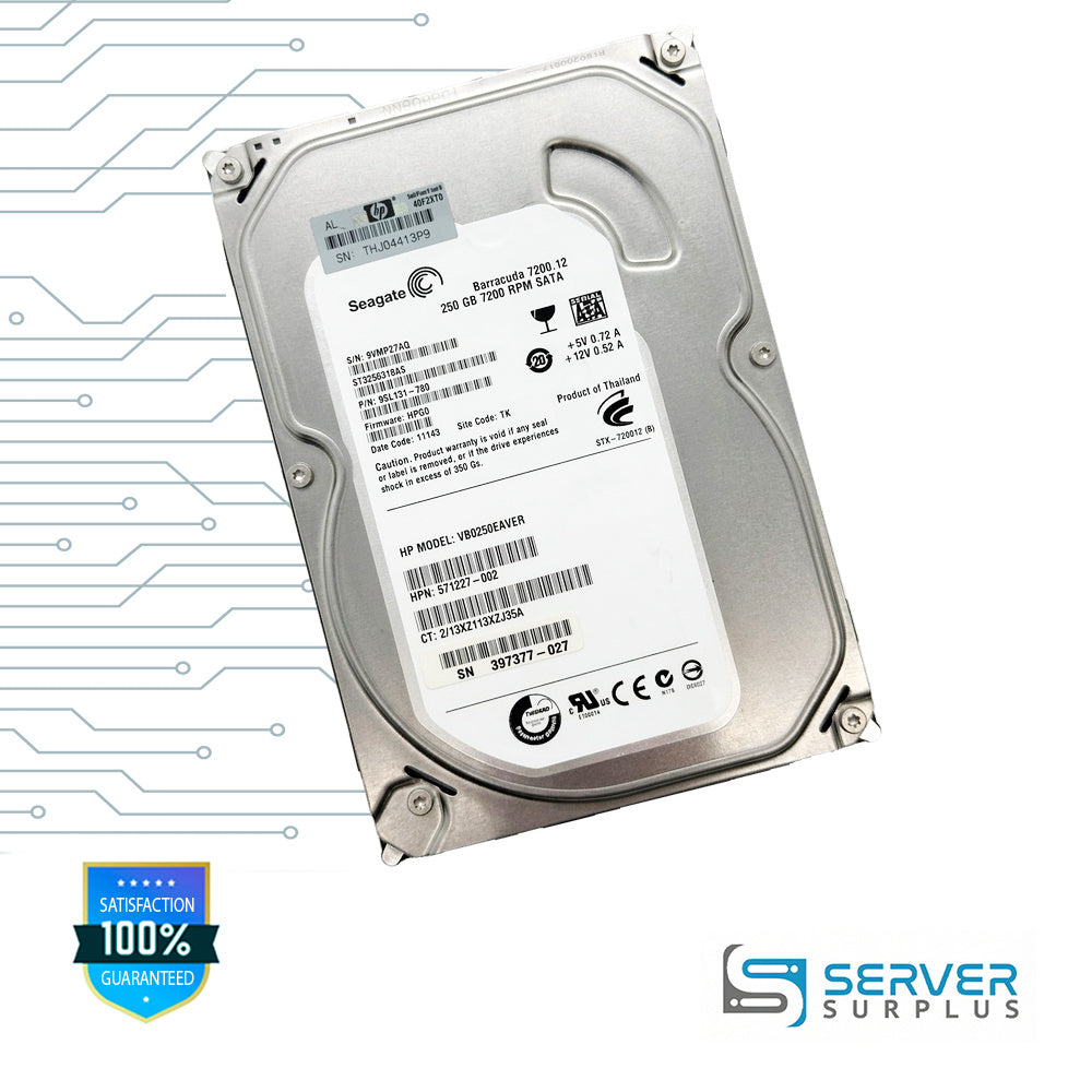 HP Barracuda 7200.12 250GB SATA 3.5-Inch Enterprise HDD | 571227-002 | ST3250318AS