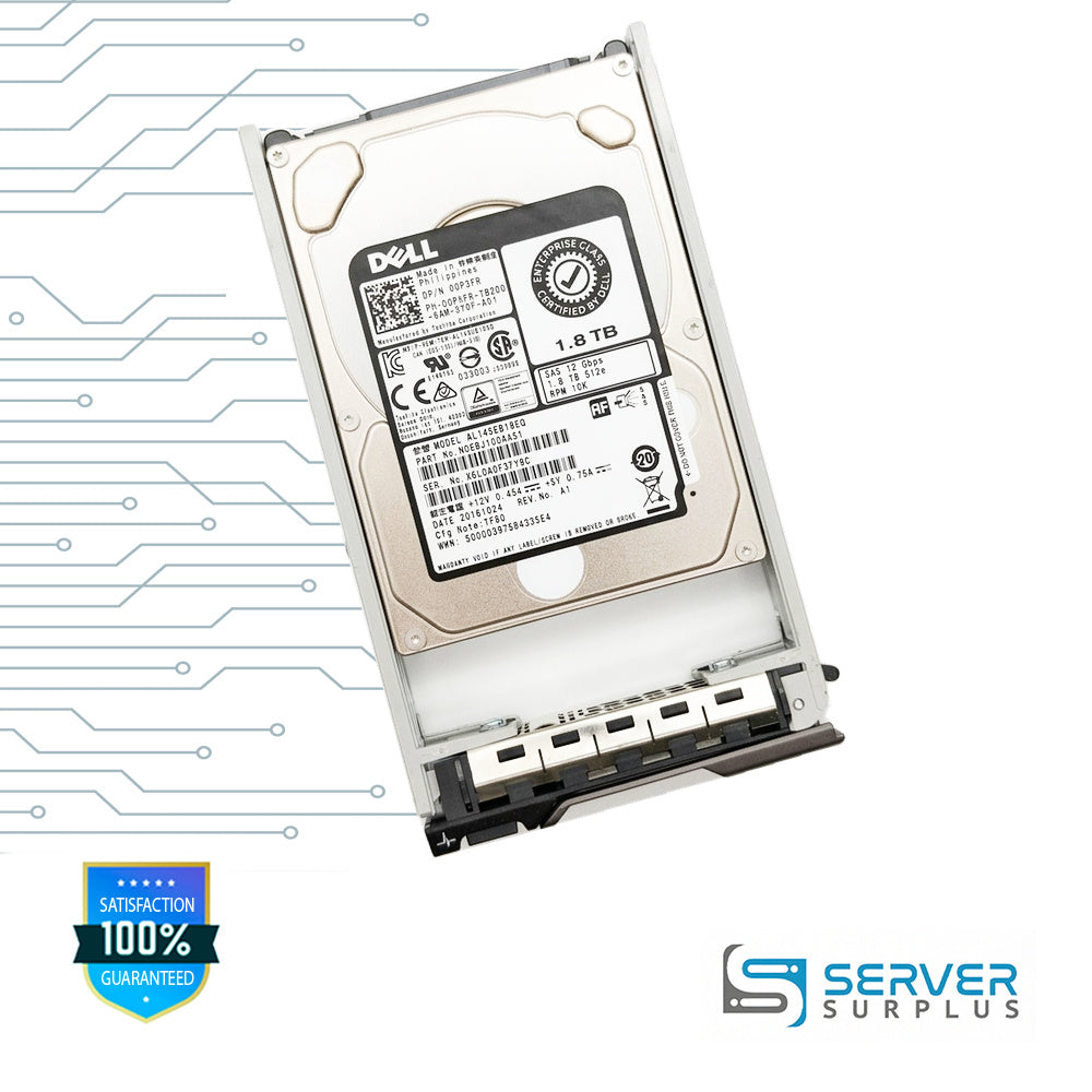 Dell AL14SEB18EQ 1.8TB SAS 12Gb/s 512e 2.5 in Enterprise HDD | 0GP3FR | HDEBJ10DAA51 | PH-0GP3FR-TB200-6AM-3YQF-A01 | GP3FR