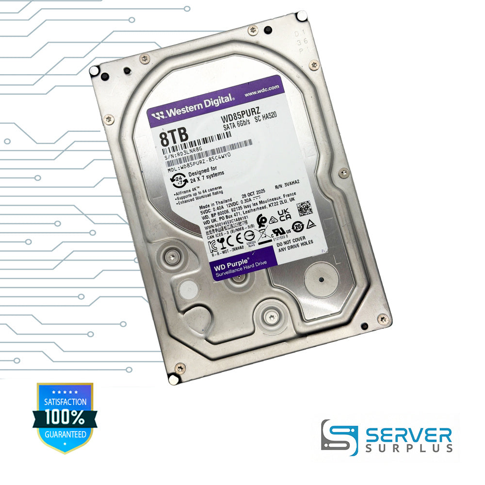 WD Purple 8TB SATA 6Gb/s 3.5 in Enterprise HDD | WD85PURZ