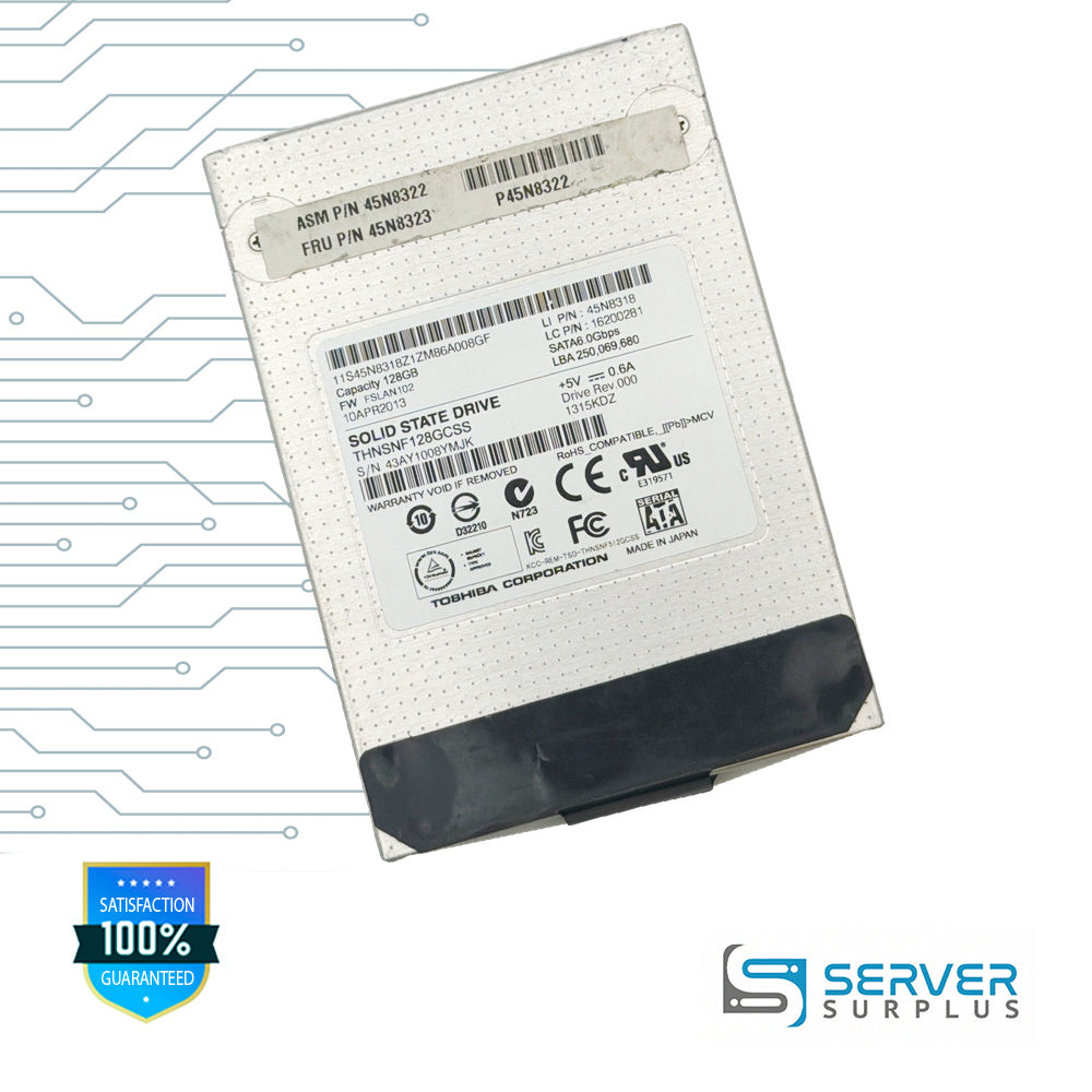Lenovo 128GB SATA 6Gb/s 2.5 in Enterprise SSD | 45N8323 | THNSNF128GCSS | 45N8322 | 45N8318 | 16200281