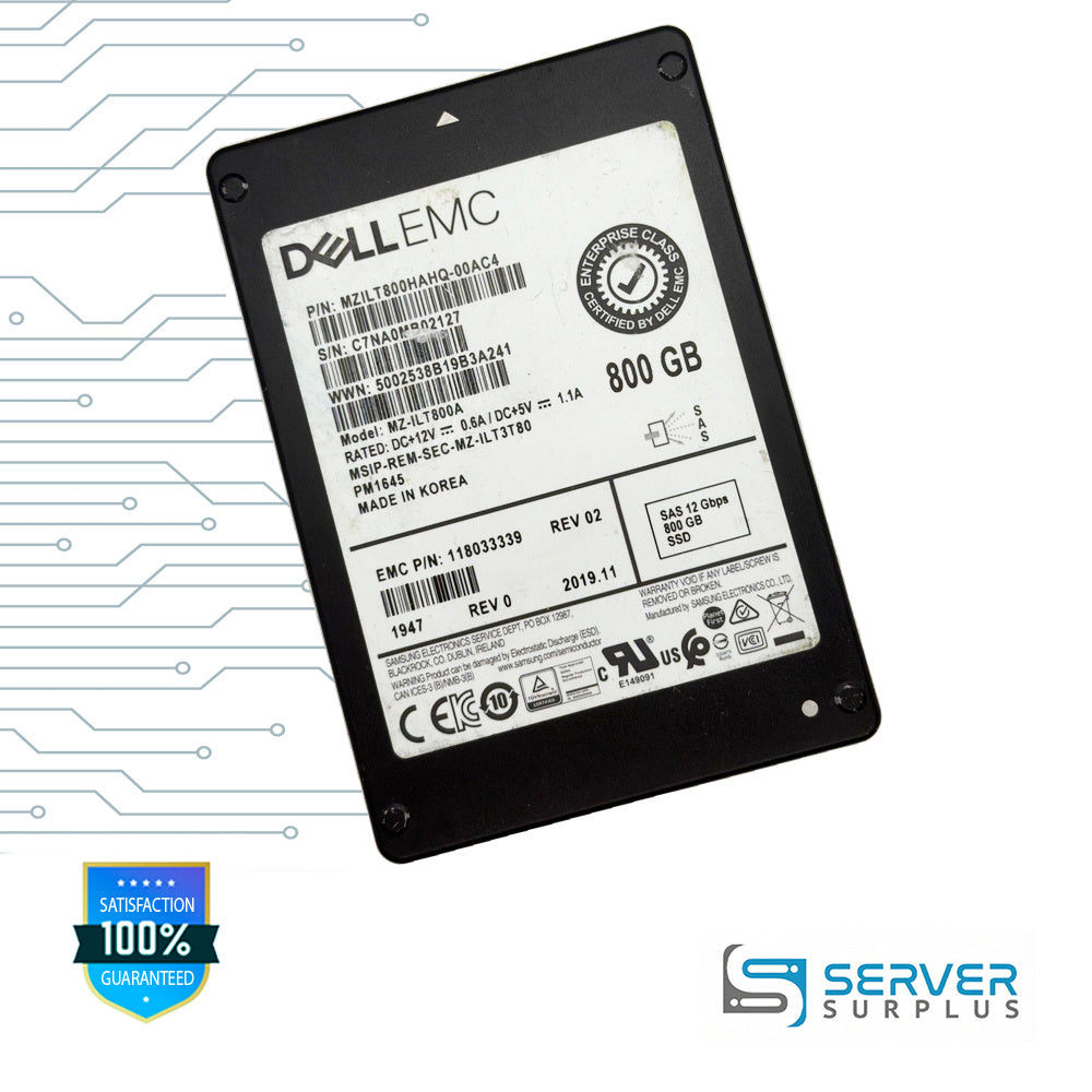 Samsung 800GB SAS 12Gb/s 2.5 in Enterprise SSD | MZILT800HAHQ-00AC4 | 118033339