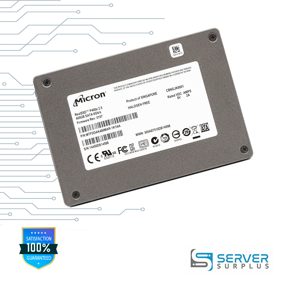 Micron RealSSD P400e 400GB SATA 6Gb/s 2.5 in Enterprise SSD | MTFDDAK400MAR-1K1AA