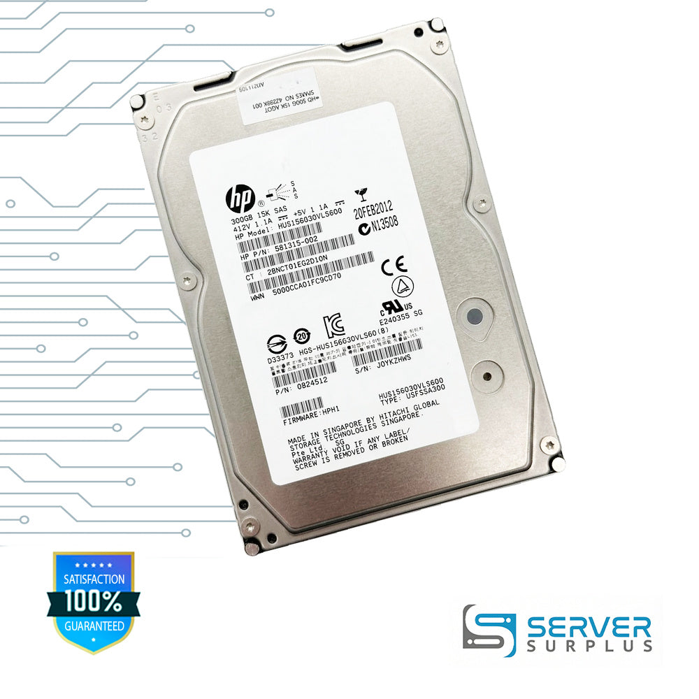HP 300GB SAS 15K 3.5 in Enterprise HDD | 581315-002 | HUS156030VLS600