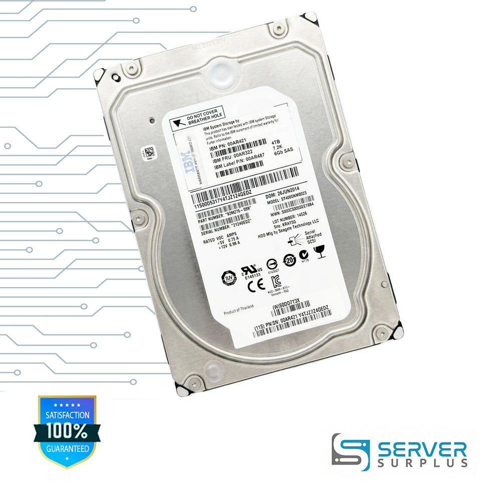 IBM Constellation ES.3 4TB SAS 7.2K 3.5 in Enterprise HDD | 00AR322 | ST4000NM0023 | 00AR421 | 00AR487 | 9ZM270-039