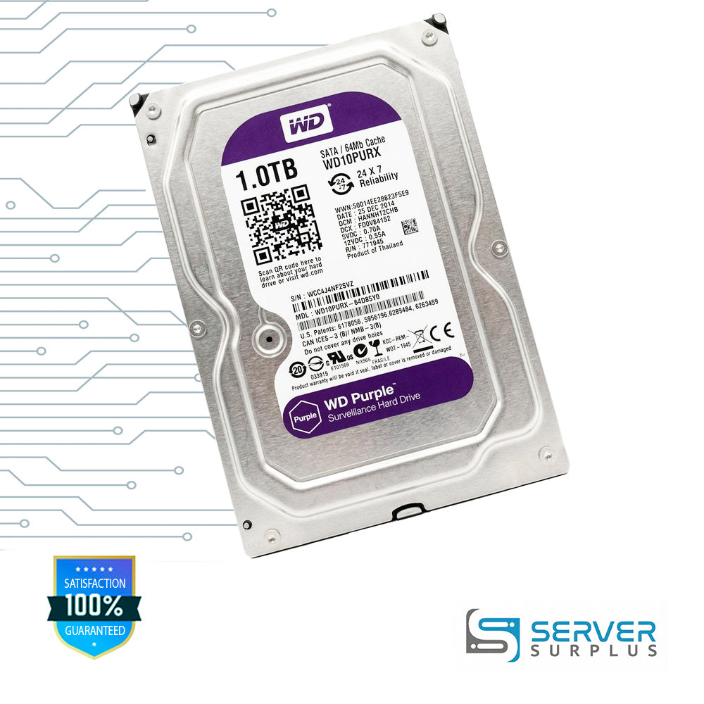 WD Purple 1TB SATA 3.5 in Enterprise HDD | WD10PURX