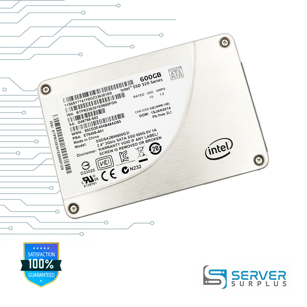 Intel SSD 320 Series 600GB SATA 3Gb/s 2.5 in Enterprise SSD | SSDSA2BW600G3I