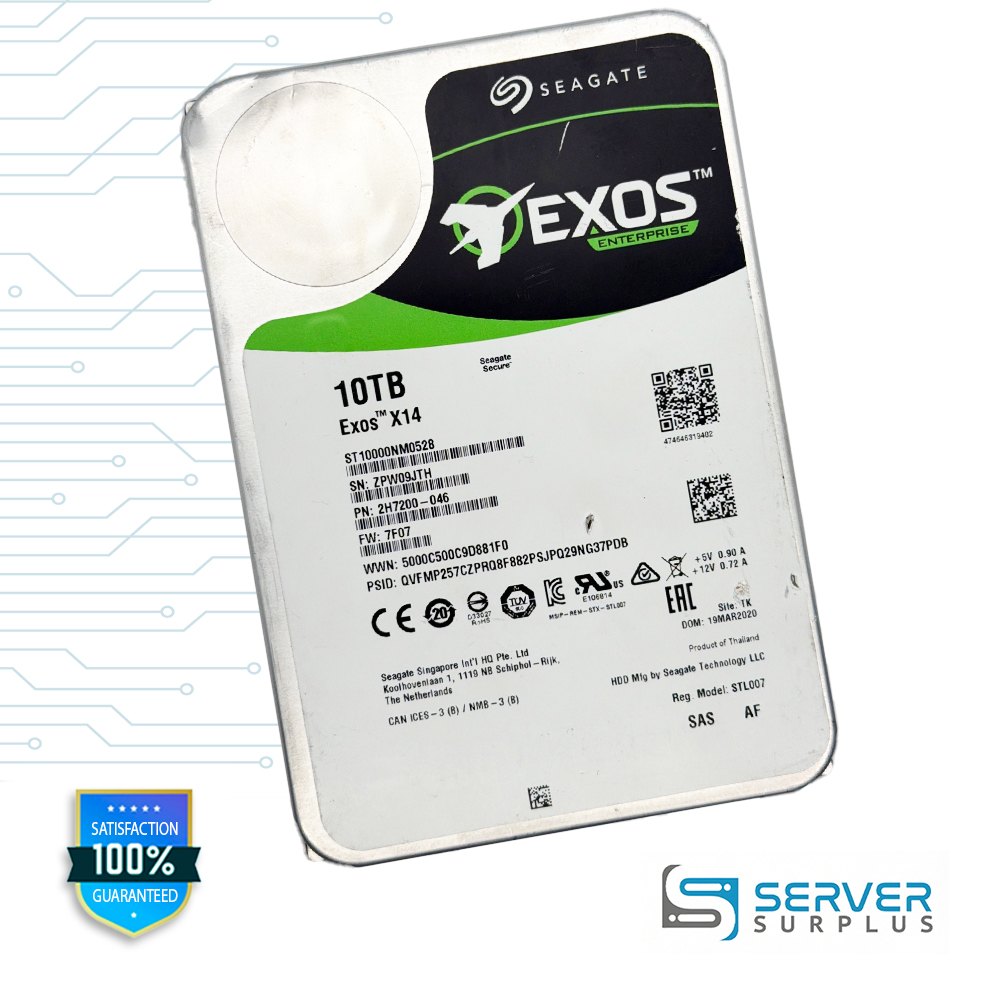 Seagate Exos X14 10TB SAS 3.5 in Enterprise HDD | ST10000NM0528