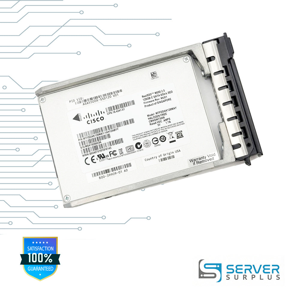 Cisco RealSSD M550 128GB SATA 6Gb/s 2.5 in Enterprise SSD | 16-4341-01 | MTFDDAK128MAY | ASA5500X-SSD120 | 800-39909-01