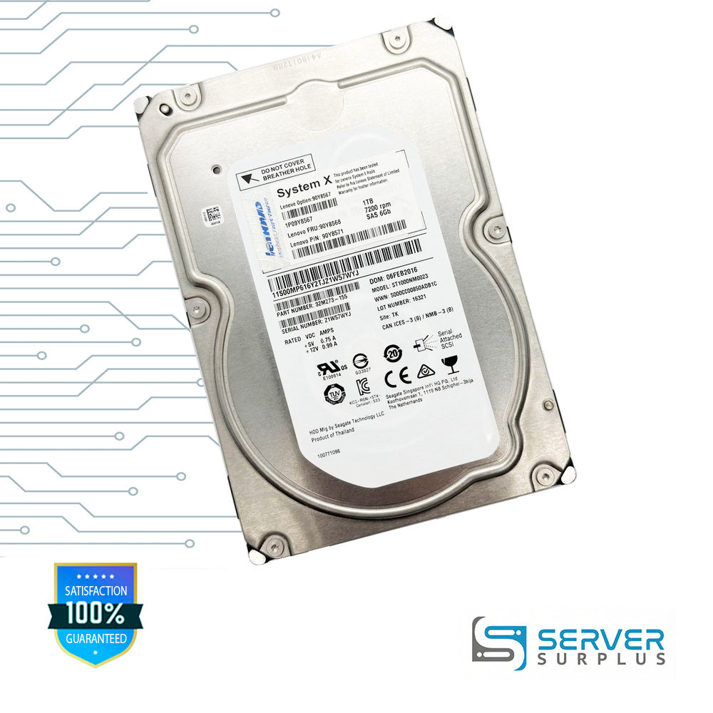 Lenovo Constellation ES.3 1TB SAS 7.2K 3.5 in Enterprise HDD | 90Y8568 | ST1000NM0023 | 90Y8567 | 1P90Y8567 | 90Y8571