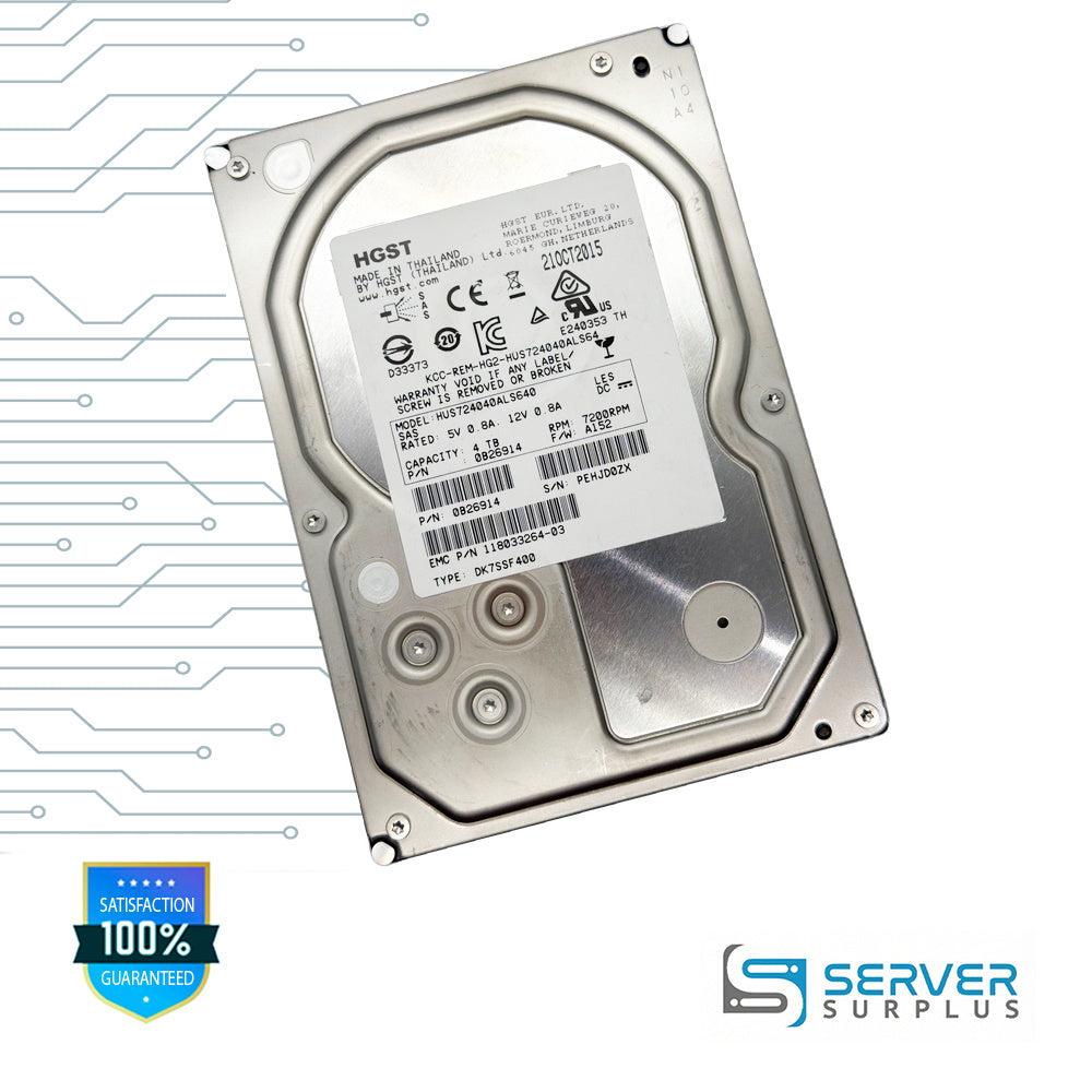 EMC HUS724040ALS640 4TB SAS 6Gb/s 3.5-Inch Enterprise HDD | 118033264-03 | 0B26914
