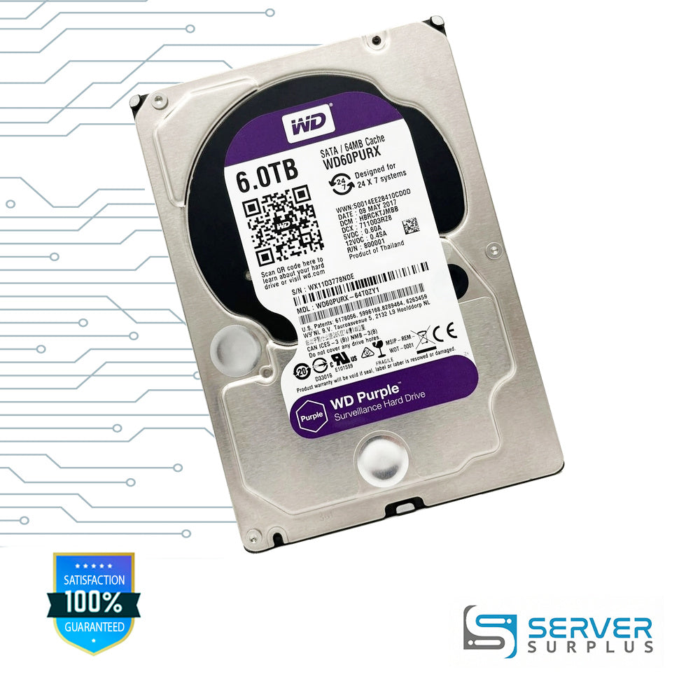 WD Purple 6TB SATA 3.5 in Enterprise HDD | WD60PURX